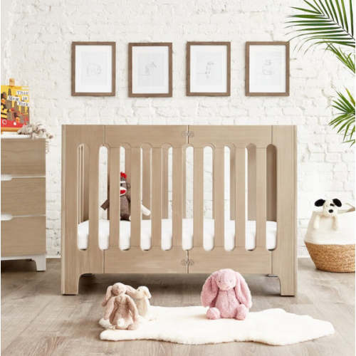 alma papa convertible folding crib + mattress
