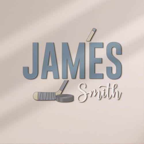 Personalized Ice Hockey Wooden Nursery Name Sign Custom Stick Hockey Wall Decor Decoration Baby Shower Unique Boy Kid Room Gift