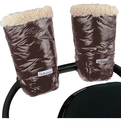7AM Enfant Stroller Warmmuffs Gloves - Brown Polar