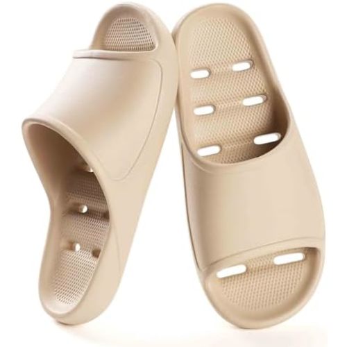 Shower Shoes for Women and Men Pool Slides Sandals Soft Cushioned Anti-Slip Slides Slippers Comfort Arch Support Quick Drying Shower Shoes with Drain Holes Bathroom Massage Slide Sandals