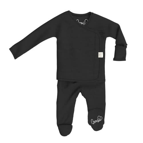 Footie - Ink - Ribbed Fabric | Bonsie
