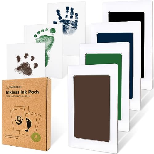 4-Pack Inkless Hand and Footprint Kit - Ink Pad for Baby Hand and Footprints - Dog Paw Print Kit,Dog Nose Print Kit - Baby Footprint Kit, Clean Touch Baby Foot Printing Kit, Handprint Kit(Midnights)