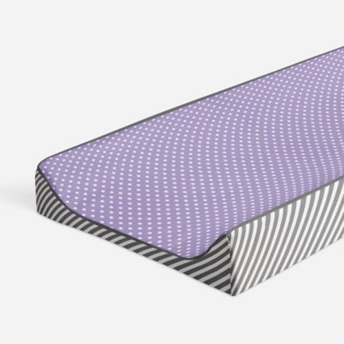 Bacati - Love Gray/Lilac Pin Dots Changing Pad Cover