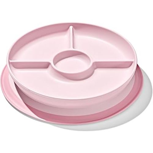 OXO Tot Stick and Stay Suction Divided Plate - Blossom