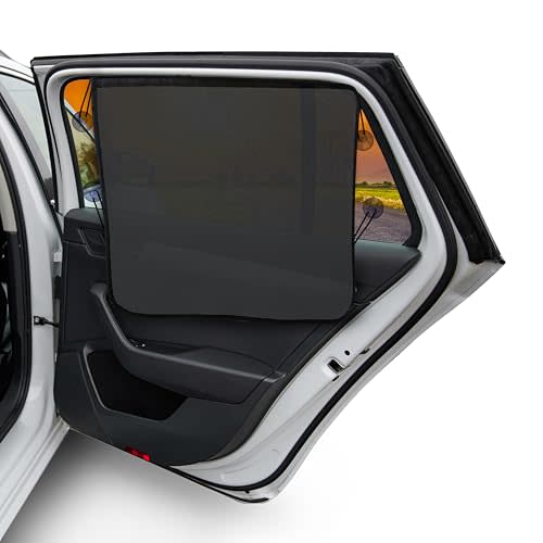 EcoNour Magnetic Car Sun Shade Side Window (2 Pack) | Rear Window Sun Shade, Blocks Harmful UV Rays | Ensures Privacy Protection | Baby Travel Accessories | Magnetic Curtain for Baby and Kids