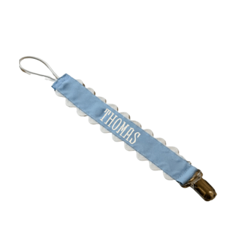 Blue Pacifier Clip | Palmer Kate Embroidery