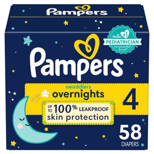 Pampers Swaddlers Overnight Diapers - (Size 4 and 58 Count)