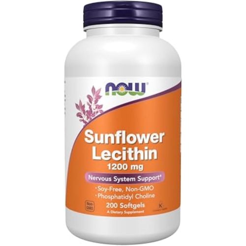 NOW Foods Sunflower Lecithin 1200 mg Soy-Free, Non-GMO - 200 Softgels