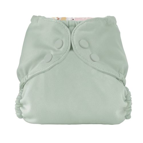 Esembly Cloth Diaper Cover - Reusable Swim Diaper, Waterproof, Breathable - Adjustable Outer Layer Over Absorbent Inner for Blowout Protection - Sea Glass, Size 2 (18-35lbs)
