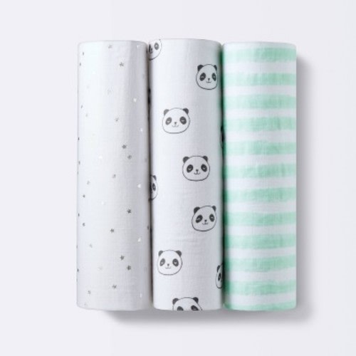 Muslin Swaddle Blankets Pandas 3pk - Cloud Island™