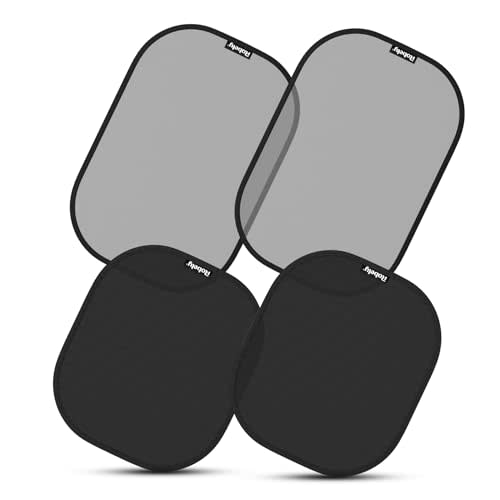 Roberly 4 Pack Car Window Shade for Baby, Side Window Sun Shade Sun Protection from UV and Sun Glare, 21" x 14" Transparent Side Shade and 17" x 15" Semi-Transparent Window Covers Car Accessories