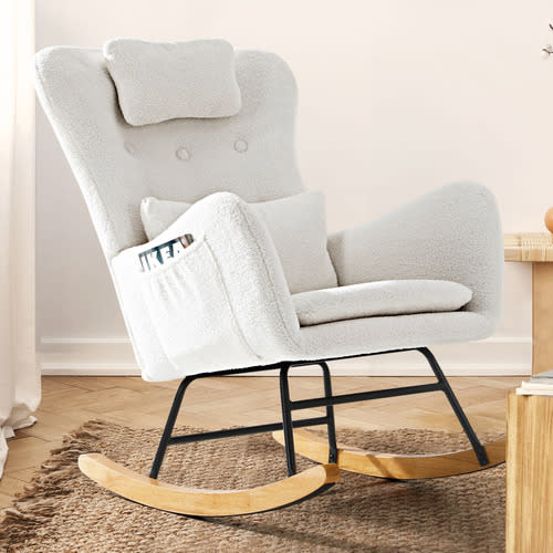 Clark Faux Sherpa Rocking Chair