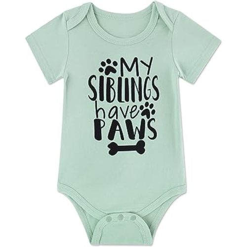 Funnycokid Baby Boys Girls Bodysuit Funny Newborn Romper Short Sleeve Infant Neutral Outfits Jumpsuit 0-12 Months