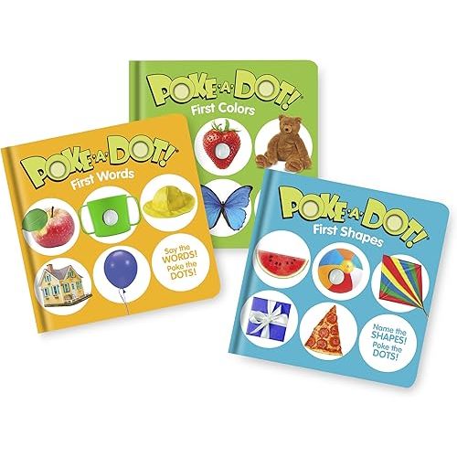 Melissa & Doug Poke-a-Dot Children’s Books 3-Pack – First Words, Shapes, And Colors
