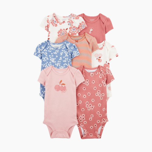 Carter's Short-Sleeve Original Bodysuits (7 Pack) - Pink, 3 M
