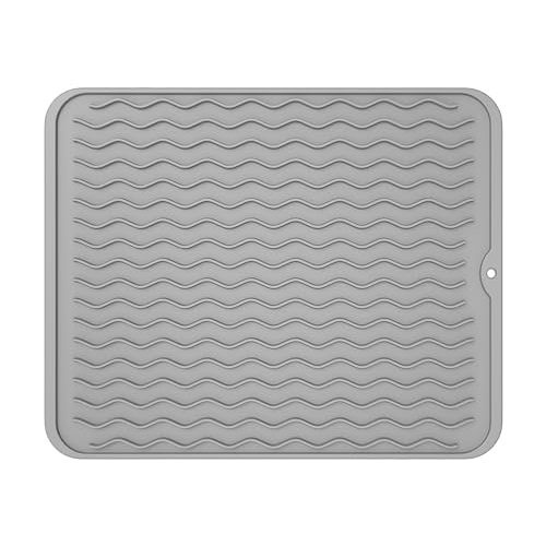 Silicone Dish Drying Mat for Multi-Usage, Dish Drying Mats for Kitchen Counters, Sink, Refrigerator, Drawer Liner with Rapid Drying and Easy Storage