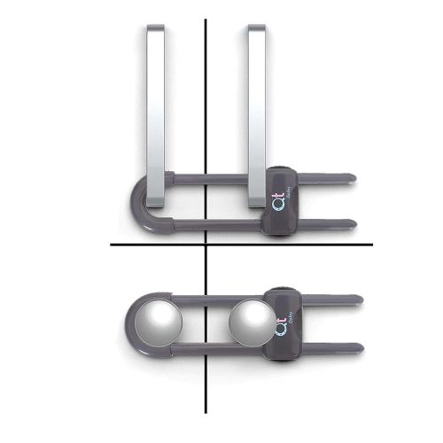Baby Proofing Cabinet Locks | Adjustable U Shaped Baby Safety Latches for Drawers, Fridge, Closet |Modern Baby Proofing Cabinet Lock with Extra Secure Lock Buttons (Pack of 4)