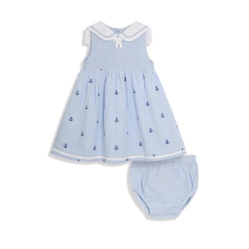 Nautical Embroidered Romper & Hat Set, 3-6M