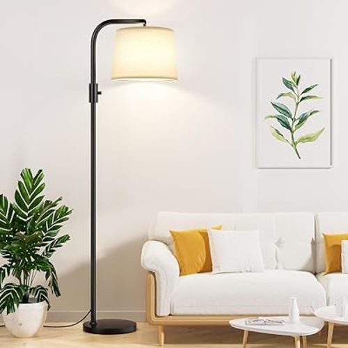 Ambimall 𝐅𝐮𝐥𝐥𝐲 𝐃𝐢𝐦𝐦𝐚𝐛𝐥𝐞 Floor Lamp - Floor Lamps 9W 𝐋𝐄𝐃 Light Bulb Included, Standing Lamps for Living Room with Adjust Head, Modern Standing Tall Light Rotary Switch for Office