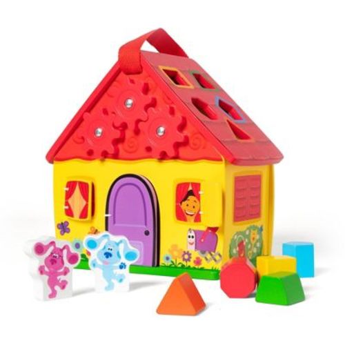 Melissa & Doug Blue's Clues & You! Wooden Take-Along House Shape Sorter Activity Play Set - 8pc