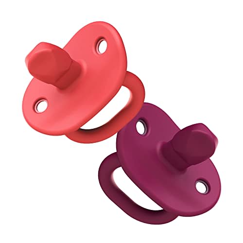 Boon JEWL Orthodontic Silicone Pacifier - Stage 2 - Pink (2pk)