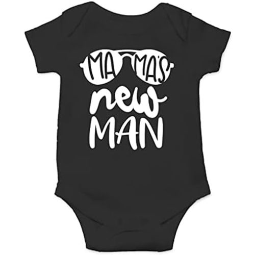 AW Fashions Mama's New Man Baby Bodysuit Funny Infant Outfits Adorable Unisex Boys Girls Newborn Romper