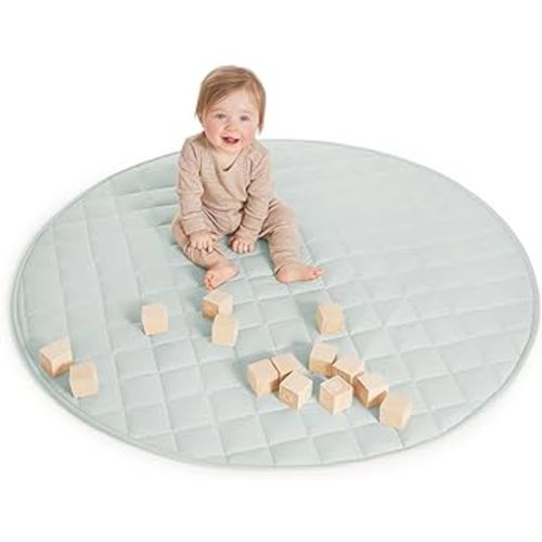 Stylish Cotton Baby Play Mat - Washable Round Floor Mat Creates a Soft Play Area for Your Baby Boy or Girl - The Perfect Lightweight Playmat Fits Nicely with Your Kids Playroom Or Home Decor