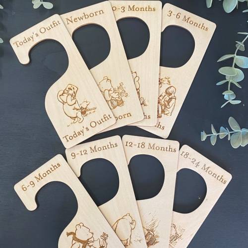 8 Winnie the Pooh Wooden Baby Clothes Dividers, Nursery Hangers New Born Gift, Baby Shower Keepsake Gift, First Outfit, Baby Keepsake - Etsy