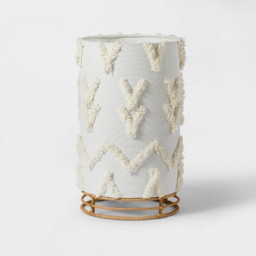 Boho Rattan Cylinder Kids' Nightlight - Pillowfort™, Size: No Bulb
