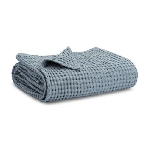 Baby Waffle Blanket, 40" X 40" By Comfy Cubs - Pacific Blue