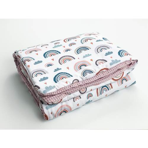 Baby Blanket Baby Waffle Stroller Blanket Blanket 100 x 75 cm RAINBOW year-round Rainbow BESTSELLER Children Gift Birth