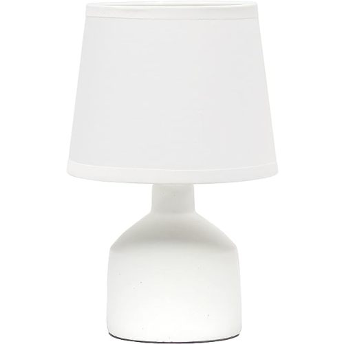 Simple Designs LT2080-OFF Mini Bocksbeutal Concrete Table Lamp, Off White