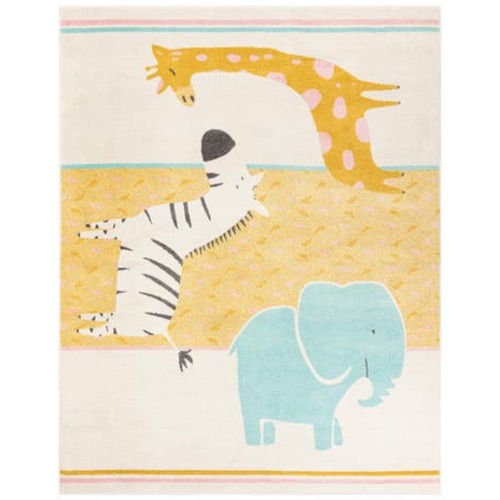 Ivory 7' 10 x 10' Animals Whimsy Kids Rug | Rugs.com