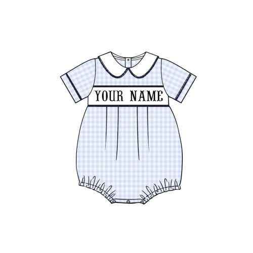 Pre-Order Hand Smocked Custom Name Gingham Bubble