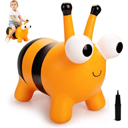 Bee Bouncy Animals Hopper, Inflatable Bouncing Hopper, Outdoor Indoor Jumping Bounce Hopping Toys for Toddlers, for 18 Months 2 3 4 Year Old Kid Toddler