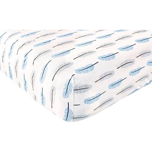 Touched by Nature Unisex Baby and Toddler Organic Cotton Crib Sheet, Feather, One Size
