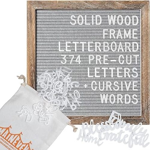 Felt Letter Board with Letters and Numbers 10x10 Inch, First Day of School Board Classroom Decor, Farmhouse Decor Message Board Letter, Baby Announcement Sign Pregnancy Announcement Wifi Password Sign