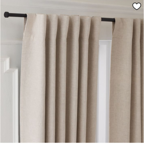 European Flax Linen Blackout Curtain - Natural Flax 48x96