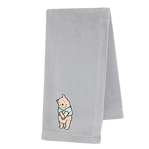 Lambs & Ivy Disney Baby Winnie The Pooh Hugs Gray Soft Fleece Baby Blanket