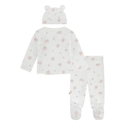 Newborn Baby Girls Huggies Babywear 100% Organic Take Me Home Top Pants & Hat 3-Piece Set