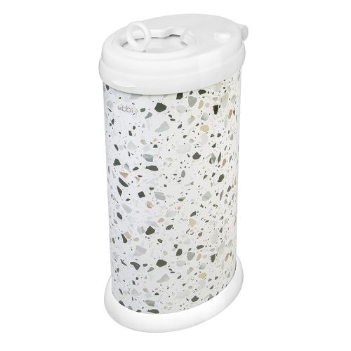 Ubbi Stainless Steel Diaper Pail, Odor Locking, No Special Bag Required, Award-Winning, Registry Must-Have, Terrazzo