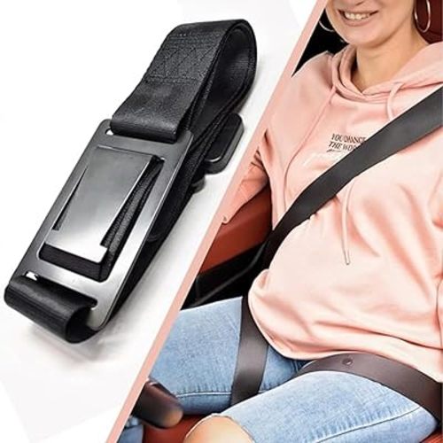 Cushion Pregnancy Bump Strap-Seat Adjuster for Mother-Protect Tummy-Prevent Compression of Abdomen Black Color