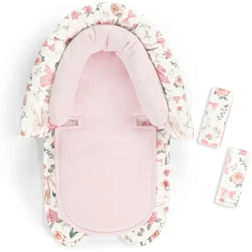 Baby Car Seat Head Support for Newborn, GFU 2 in 1 Infant Car Seat Head Body Support with Strap Pads, Soft Stroller Cushion Pillow Insert for Girls, Fits for Stroller, Swing, Pink Floral
