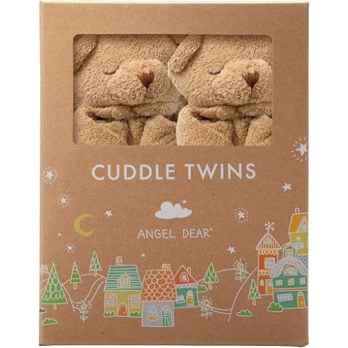 Angel Dear Cuddle Twins Blankie, Brown Bear
