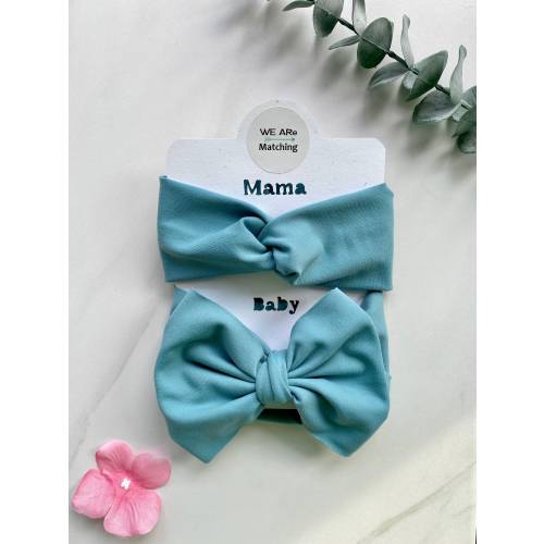 Matching baby bow + headband for mom| Mommy and Me Match | Headwrap Baby Bow for baby girl and matching headband for mom|Soft & sized to fit