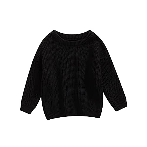 Karwuiio Toddler Baby Girl Boy Knit Sweater Round Neck Long Sleeve Pullover Sweatshirt Fall Winter Clothes