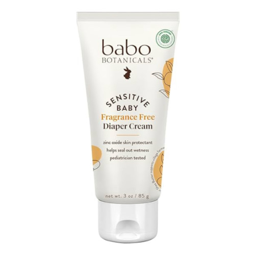 Babo Botanicals Sensitive Baby Fragrance-Free Diaper Cream - 25% Natural Zinc Oxide - Calendula, Shea & Cocoa Butter - EWG Verified - Vegan- from Birth on - 1 or 2 Pack Tube - 6oz Jar