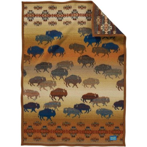 PENDLETON Prairie Rush Hour Muchacho Wool Baby Blanket, Brown, One Size