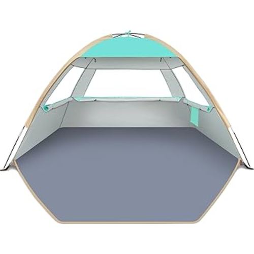 Gorich Beach Tent Sun Shelter for 3/4-5/6-7/8-10 Person with UPF 50+ UV Protection, Lightweight & Easy Setup Beach Shade Canopy, Portable Beach Shade Tent Beach Cabana