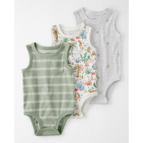 Baby 3-Pack Organic Cotton Rib Bodysuits - Little Planet | Carter's